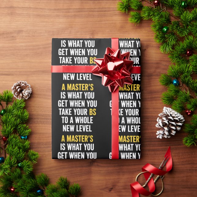 Witzige Zitate zum Master-Abschluss  Geschenkpapier (Feiertagsgeschenk)