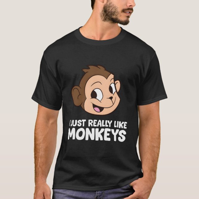 Witziger Affe, ich mag Affen wirklich T-Shirt (Vorderseite)