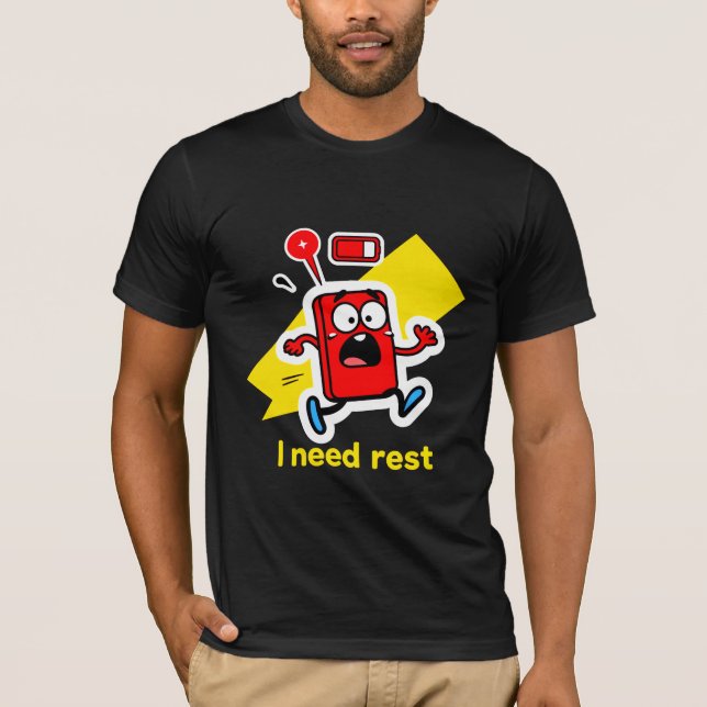 Witziger Akku: Wenn Energie wegläuft T-Shirt (Vorderseite)