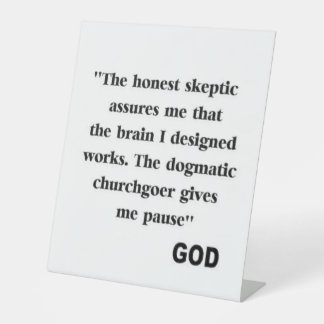 witziger Antireligionsfreund Sockelschild