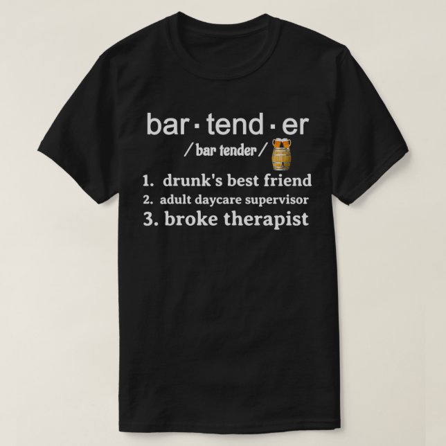 witziger Barkeeper-Definitionsgeschenk T-Shirt (Design vorne)