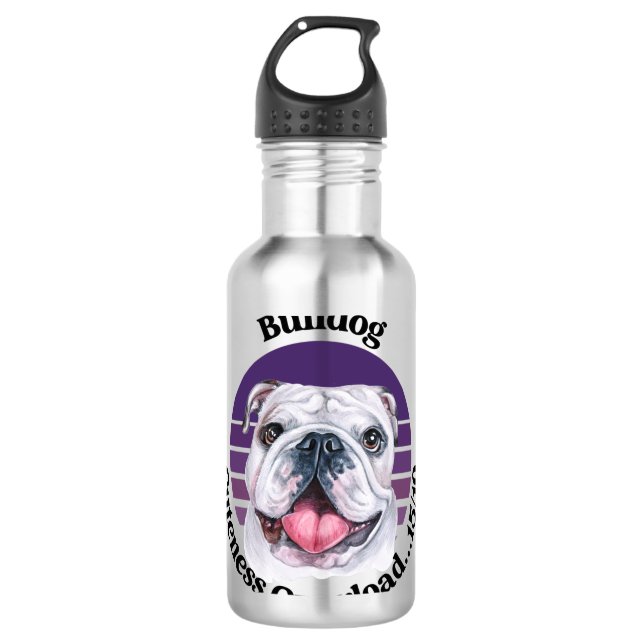 Witziger Bulldog Edelstahlflasche (Vorderseite)
