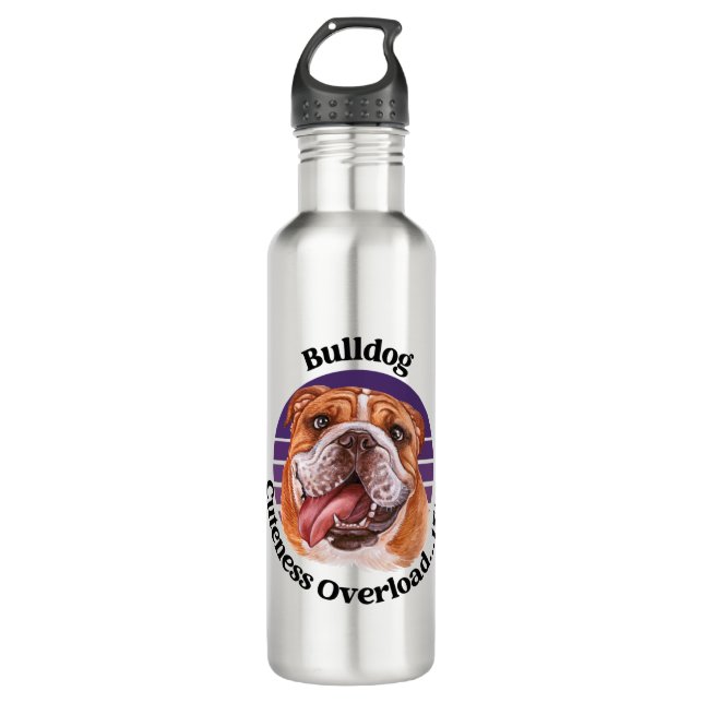 Witziger Bulldog Edelstahlflasche (Vorderseite)
