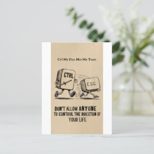 Witziger Büro Humor: Ctrl My Day Nicht My Team Postkarte