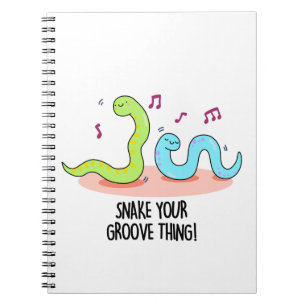 Witziger Disco-Wortwitz: Schlange tanzt groove Notizblock
