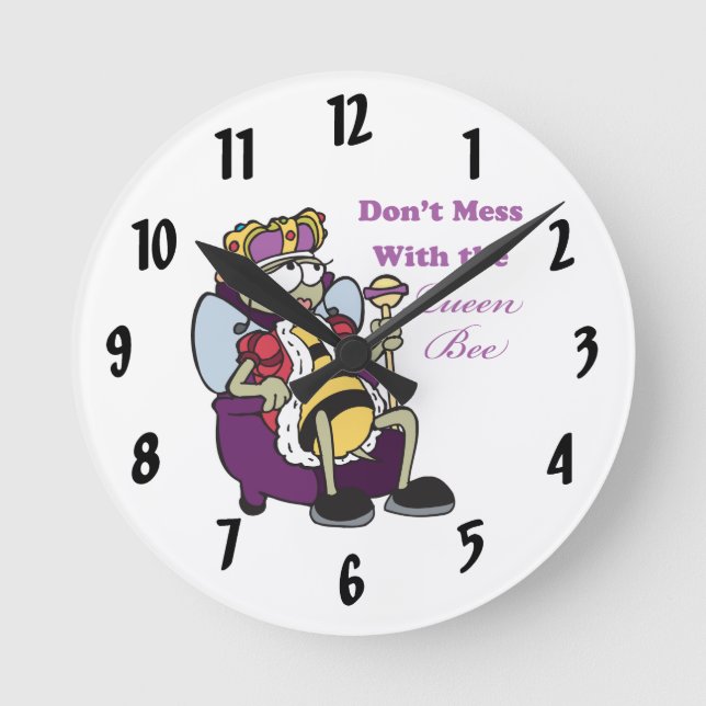 witziger Donner-Schlamassel mit dem Bienendesign d Runde Wanduhr (Vorderseite)