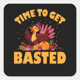 Witziger Erntedank, Zeit zum Basteln Quadratischer Aufkleber