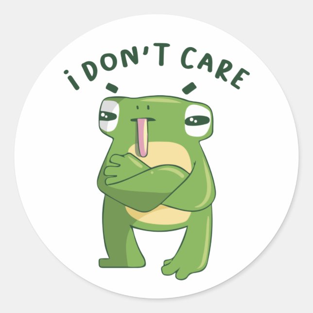 Witziger Frosch ist egal Runder Aufkleber (Vorderseite)