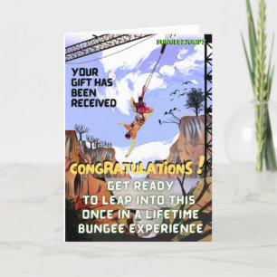 witziger Joke prank Geburtstagskarte Bungee Erlebn Karte