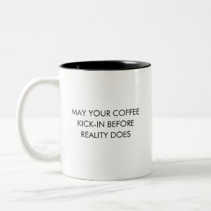 Witziger Kaffeebecher Reality Coffee Humor Zweifarbige Tasse