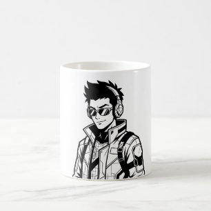 Witziger kinematografischer Anime-Charakter-Grafik Kaffeetasse
