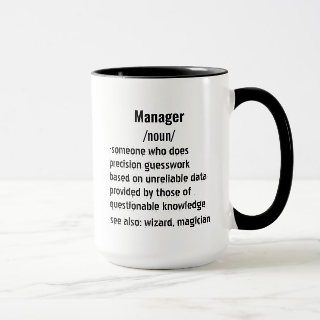 witziger Manager Definition Geschenke für Frauen Tasse (Rechts)