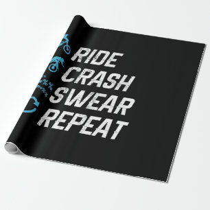 witziger Mountainbike-Crash-Schwung wiederholen Geschenkpapier