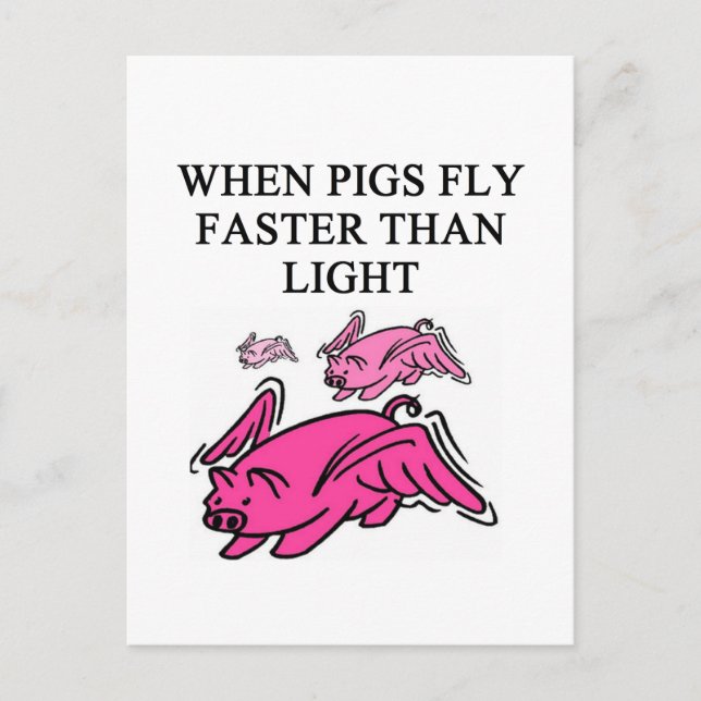 witziger Physikwitz Postkarte (Vorderseite)