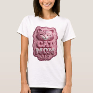 Witziger Pinker CAT MOM CLUB Tee