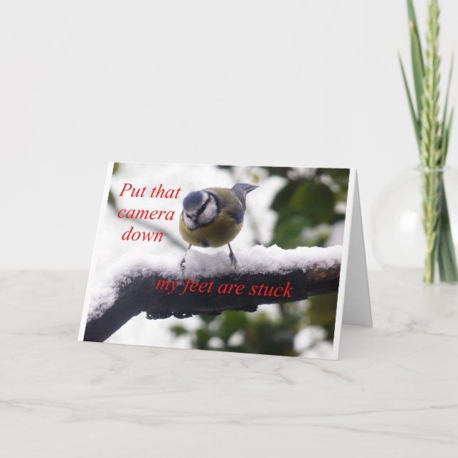 witziger Schneebaum Karte (Vorderseite)