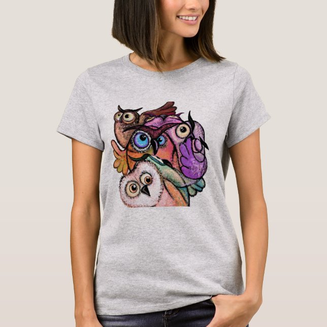 Witziger T - Shirt mit überraschenden Owls (Vorderseite)