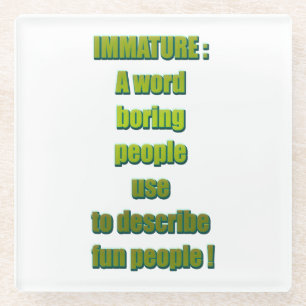 Witziger Text Glasuntersetzer