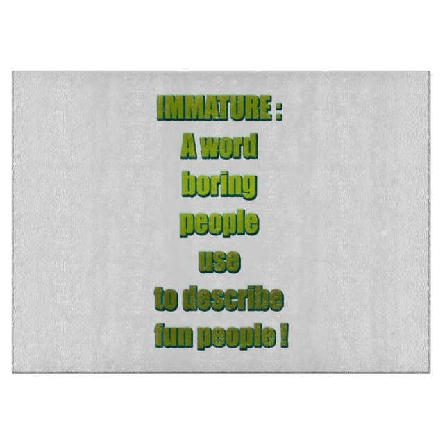 Witziger Text Schneidebrett (Vorderseite)