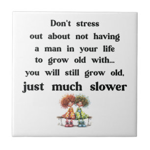 Witziger Text über Frauen und Männer Fliese