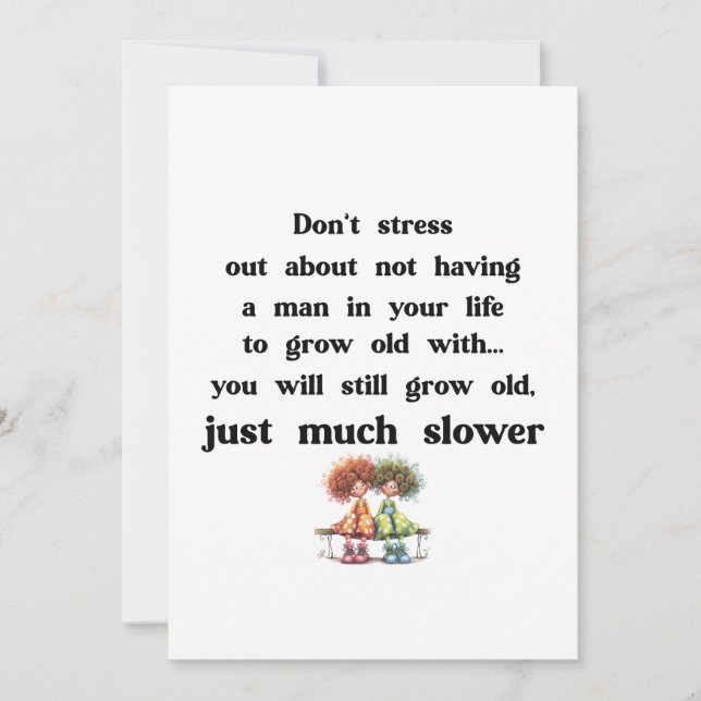 Witziger Text über Frauen und Männer Karte (Vorderseite)