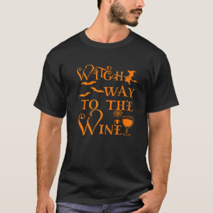 Witziger Weg zum Wine Happy Halloween Premiu T-Shirt