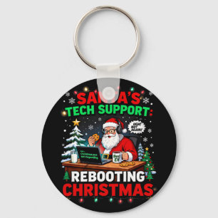 Witziger Weihnachtsmann-Tech-Support Weihnachten n Schlüsselanhänger