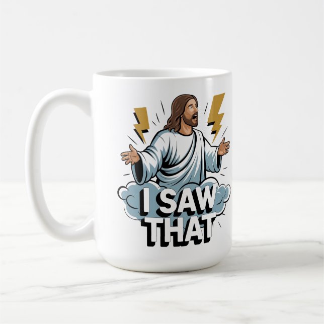 Witziger Zitat Jesus Meme sah ich dieses Christlic Kaffeetasse (Links)