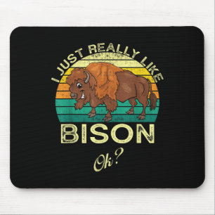 Witziges Bison-Tier-Zitat mit Vintage-Form-Design Mousepad