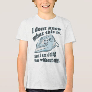 Witziges Bügeldesign Ich hasse Bügeln Tri-Blend Shirt
