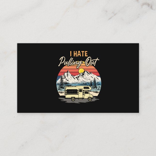 Witziges Camping, das ich hasse, Retro-Reisen abzu Visitenkarte (Vorderseite)