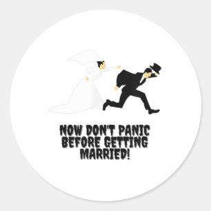 Witziges Design _ Braut verfolgt Groom _ Dont Pani Runder Aufkleber