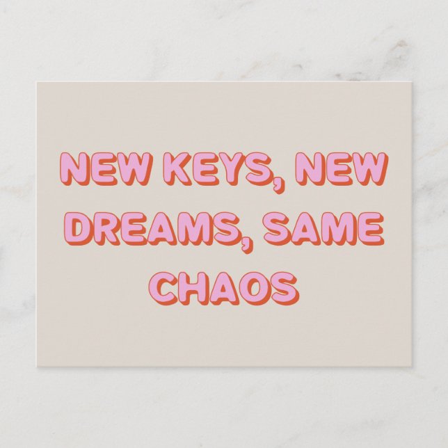 Witziges einzigartiges Zitat Wir haben neue Adress Postkarte (Vorderseite)