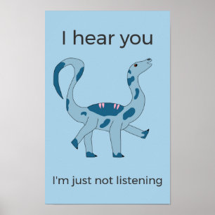 Witziges Foghorn Dino "Ich höre dich" Poster