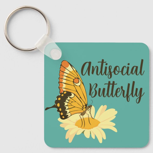 Witziges Geschenk für die Einführung antisozialer  Schlüsselanhänger (Vorderseite)