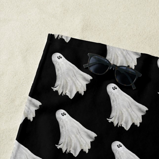 Witziges Gespenst Halloween vergangener Zeichn Strandtuch (Beispiel)