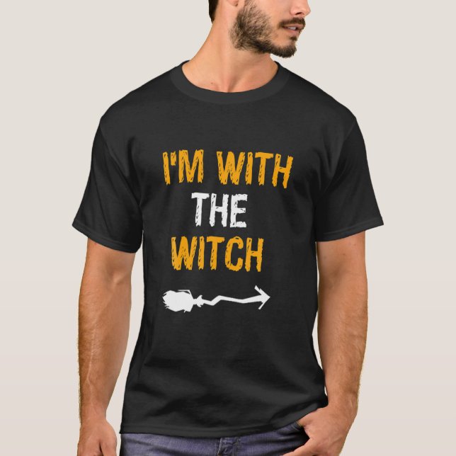 Witziges Halloween bin ich mit den HexenkKostümpaa T-Shirt (Vorderseite)