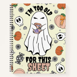 Witziges Halloween-Geist mit Kaffee-Tasse - Orange Notizbuch