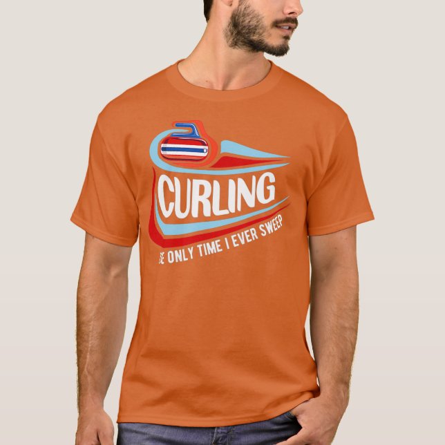 Witziges nur Zeit ich Sweep Curling Team Skip Gesc T-Shirt (Vorderseite)