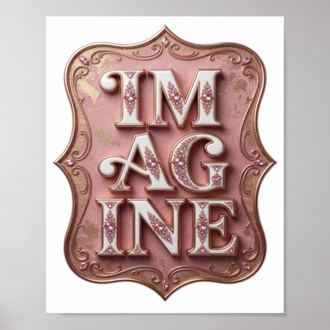 Witziges Pink IM AG INE Text Design Poster (Vorne)