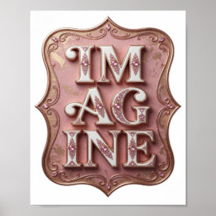 Witziges Pink IM AG INE Zitat-Design Poster