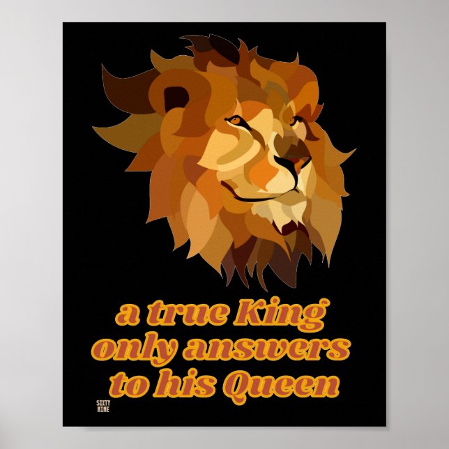 witziges Poster "A TRUE KING.." (Vorne)
