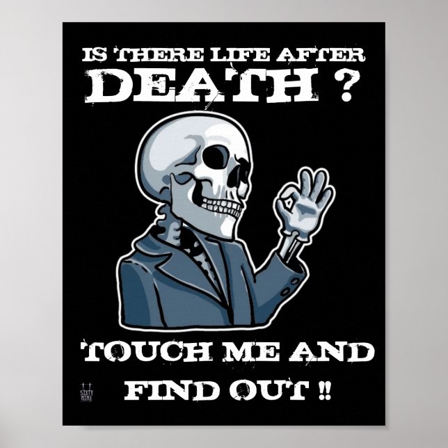 witziges Poster "IST DA LIFE NACH DEM TOD?" (Vorne)