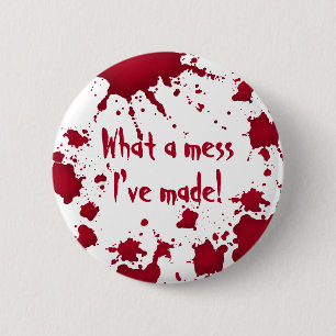 Witziges Psycho Halloween Button