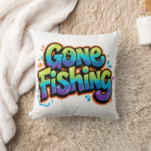 Witziges Regenbogen-Cartoon-Geschenk für Angler: A Kissen