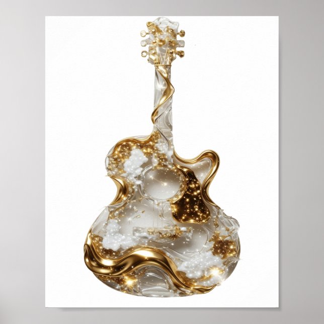 Witziges Silber ABSTRACT ART Design Poster (Vorne)