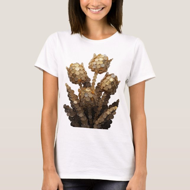 Witziges Silber ABSTRACT ART Design T-Shirt (Vorderseite)