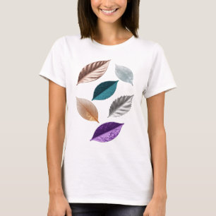 Witziges silbernes BLATT-Text-Design T-Shirt