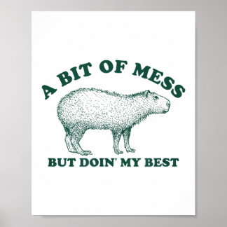 Witziges Stück eines Chaos Capybara Meme Grafik fü Poster