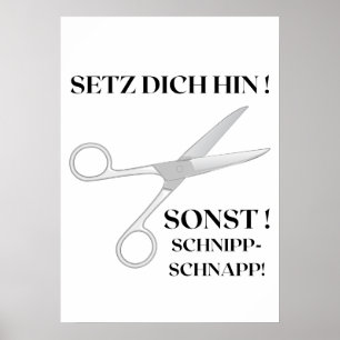 Witziges Toiletten-Poster: Setz dich hin! Sonst .. Poster